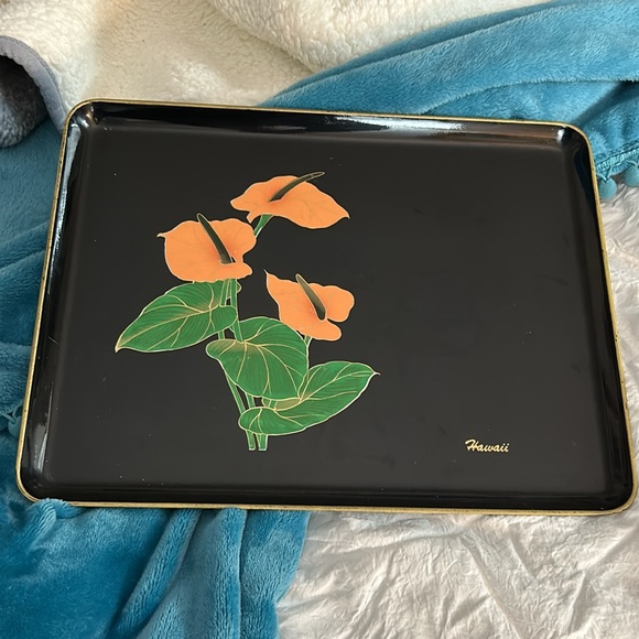 Vintage Yamanaka Made in Japan “Hawaii” Floral Lacquer Tray - Picture 6 of 16